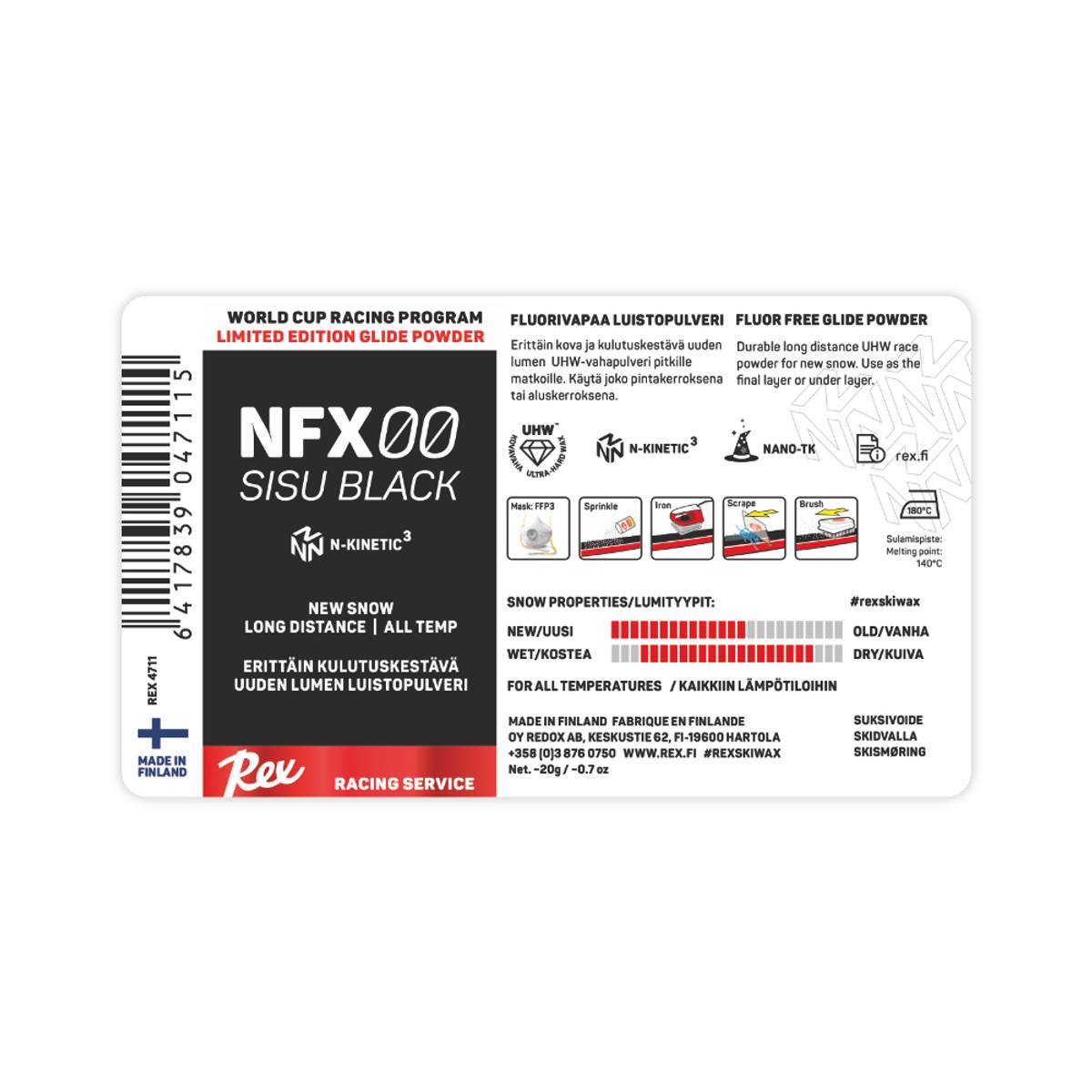 Rex NFX 00 Sisu Black UHW New Snow Powder