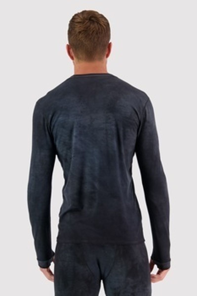 Mons Royale Mens Cascade Merino Flex 200 LS Black Storm Wash